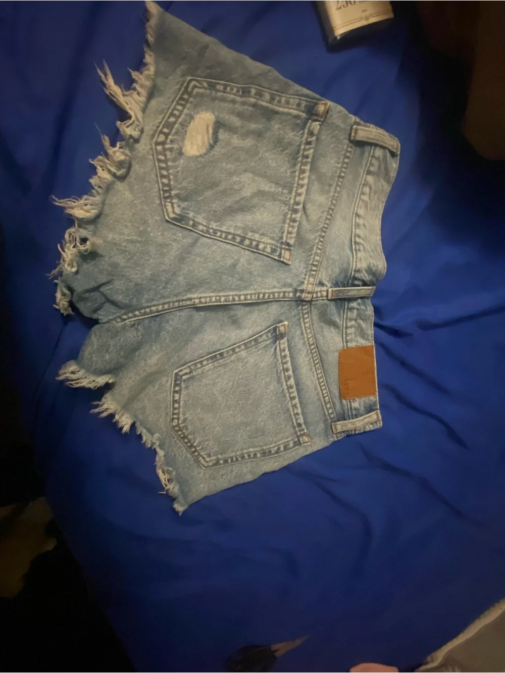 Aeropostale Light Blue Distressed High-Rise Denim Shorts - Picture 2 of 9
